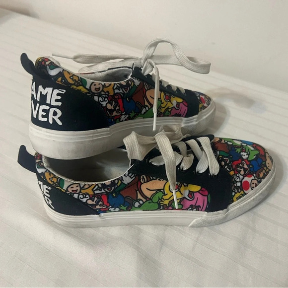 Nintendo Super Mario Ground-Up Canvas Lace-Up Sneaker Shoes Unisex Youth Size 4 - Picture 15 of 15
